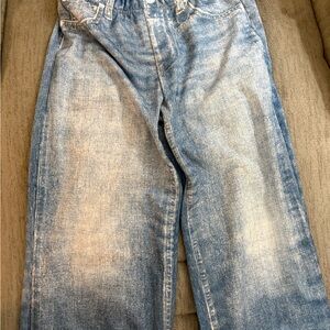 Mila Rosabella "Sweatpant" Denim-printed Wide Leg Jeans Acid Wash Pants Small